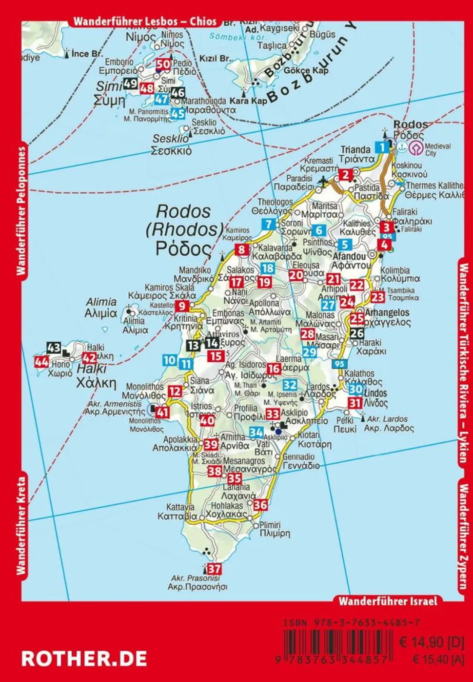 Rother Wandelgids Rhodos met Symi en Chalki