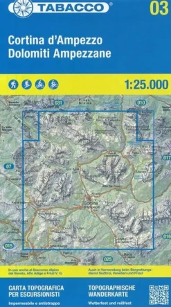 Tabacco Wandelkaart Cortina d'ampezzo 03 1/25