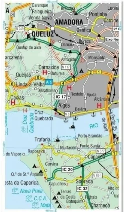 Turinta Wegenkaart Lissabon kuststreek