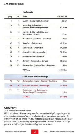 wandelende cartograaf Wandelgids GR 5 Luxemburg 2 Ouren-Sierck les bains